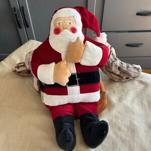 Vintage Plush Santa Claus w/ Sack by Favorite Things made in 1978